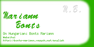 mariann bonts business card